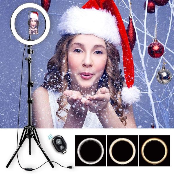 

10.2inch selfie ring lamp dimmable makeup led beauty ring light with tripod stand and cell phone holder for youtube video p