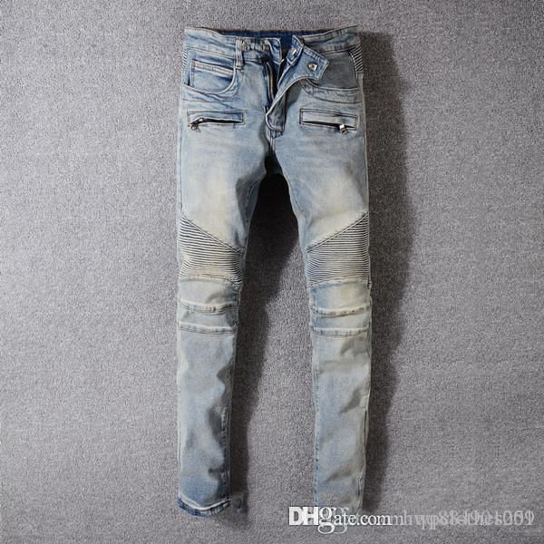 

mens ripped skinny jeans mens designer jeans men denim black jeans embroidery pants fashion holes trousers short en jean pour hommes, Blue