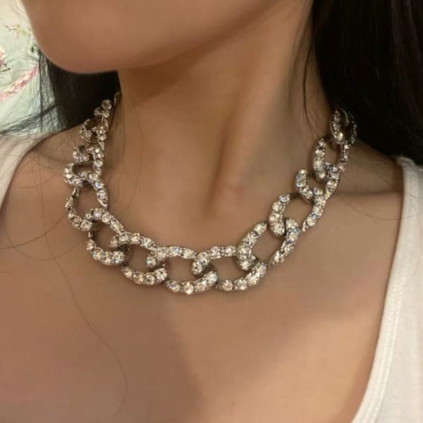 

timeless wonder pave кристалл цирконий цепной choker ожерелье женщин ювелирные изделия punk дизайнерская ins топ fancy gothic boho hip hop 7, Golden;silver