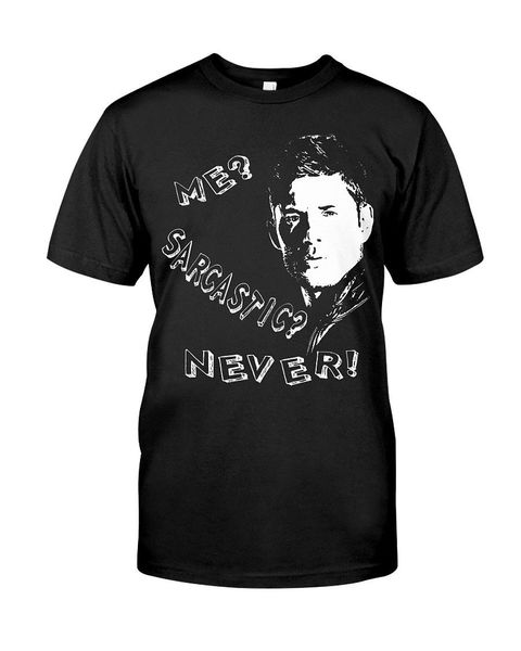 

dean winchester me sarcastic never black t-shirt for supernatural fans 2019 new t shirt casual men clothing nerd t shirts
