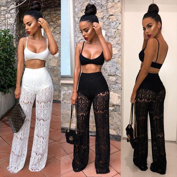 

women summer 2 piece strappy v neck crop and pants bodycon outfit long suit casual clothes, Gray