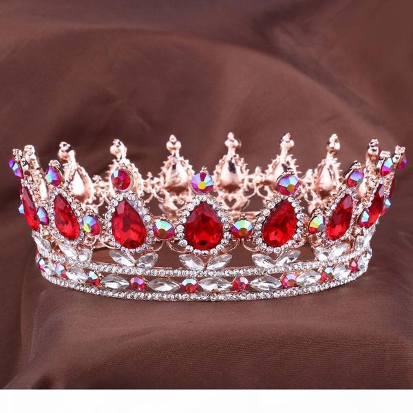

european designs royal king queen crown rhinestone tiara head jewelry quinceanera crown wedding bride tiaras crowns pageant x912, Slivery;golden