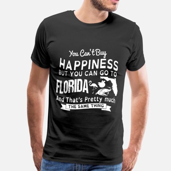 

you cant buy happiness but you can go to florida a t shirt men personalized cotton round neck natural fit comfortable summer style shirt