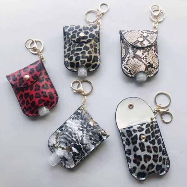 

кожа брелок leopard брелок дезинфицирующее средство для рук кожаный чехол портативный дезинфицирующее защитная крышка 11 designs размер окол, Red;brown