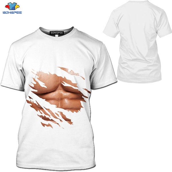 

men cool 3d chest muscle printing leisure 3d print shirts aesthetic aesthetic oversized men clothing