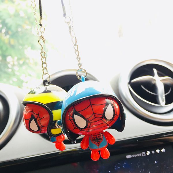 

car pendant cute helmet spider doll inner jewelry car rearview mirror hanging decoration accessories gifts