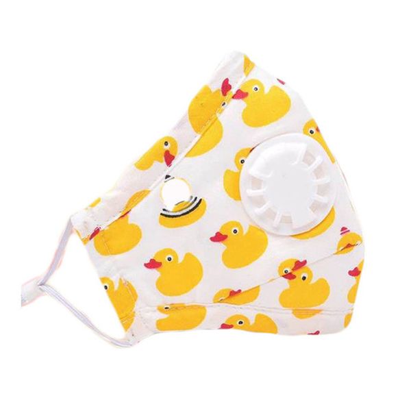 

designer face mask kids face masks children's pm2.5 filter breathing valve car duck cotton mask anti-fog three-layer printed cartoon ma