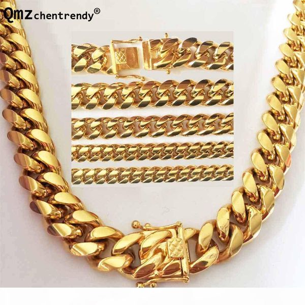 

hip hop 8mm 10mm 12mm 14mm stainless steel curb cuban chain necklace boys mens fashion chain dragon clasp link hiphop jewelry, Silver