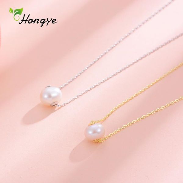 

hongye design natural pearl necklace chain for women personality long 925 sterling silver female pendant necklace collar jewelry