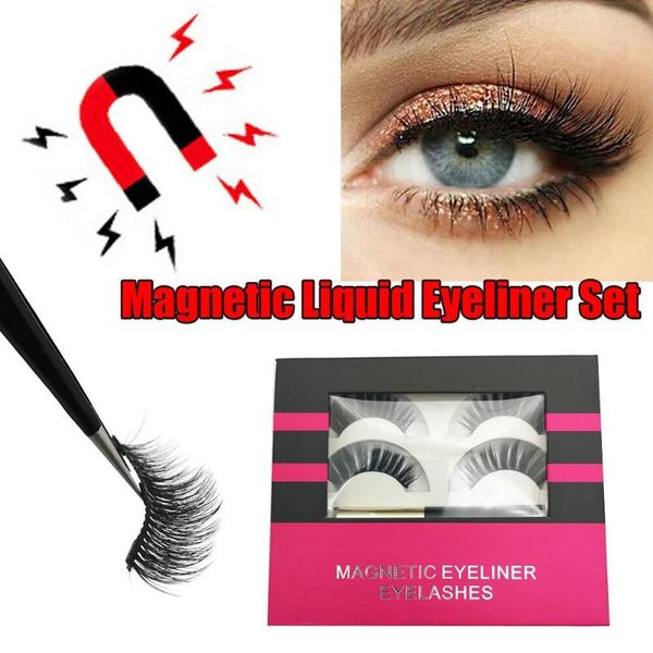 

false eyelashes magnetic eyeliner waterproof long lasting &false & tweezer set custom packaging box
