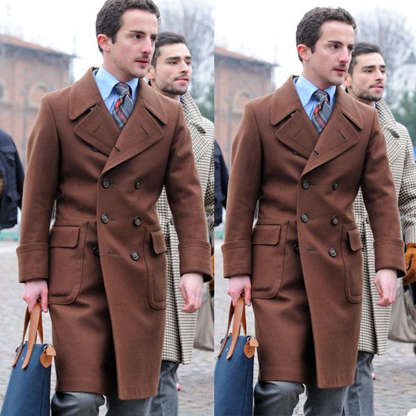 

fall winter long mens coat suit double breasted groom wedding suits groomsmen formal prom party blazer jacket only one piece, Black;gray