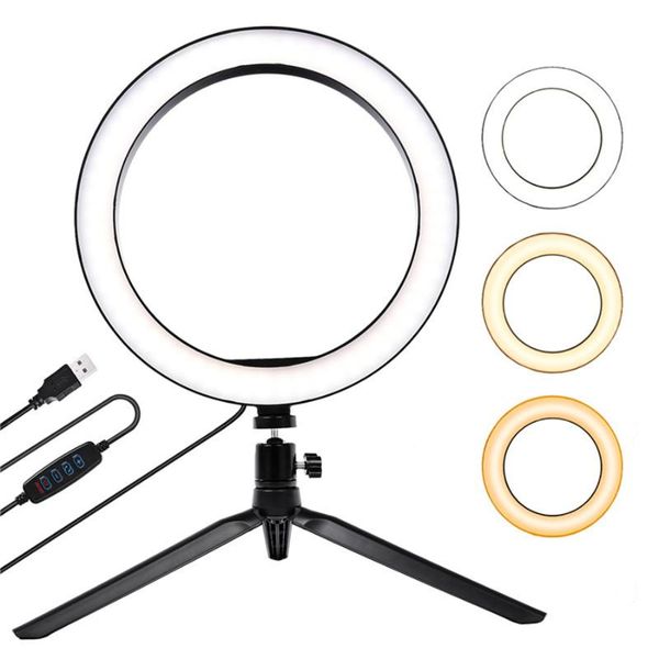 

flash heads fusitu 16/26cm led ring light portable selfie lamp with stand tripod for pography camera phone makeup youtube