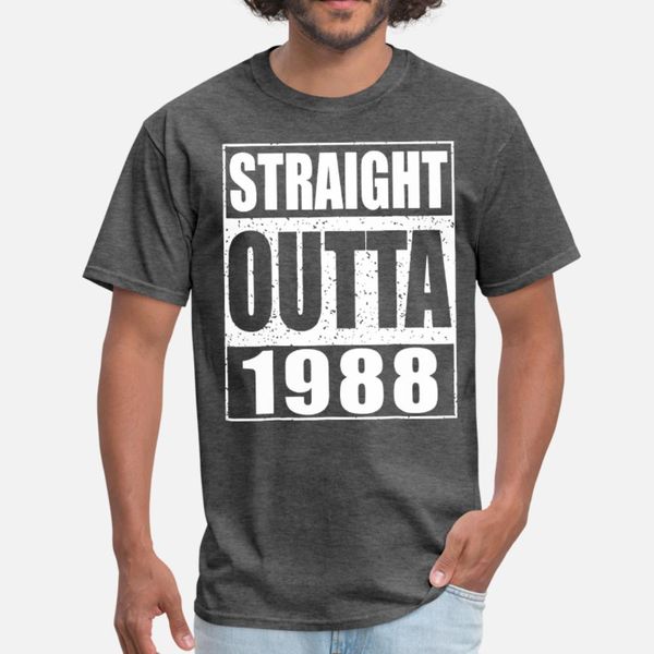 

straight outta 1988 funny 30th birthday gift men a t shirt men knitted tee shirt round neck male new fashion spring autumn letters shirt, White;black