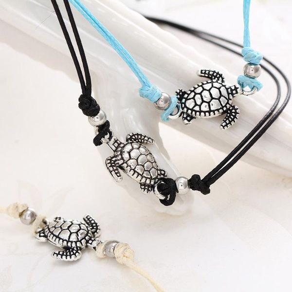 

womens fashion beach anklets bracelet turtle charms anklet vintage wax rope summer holiday foot chain jewelry