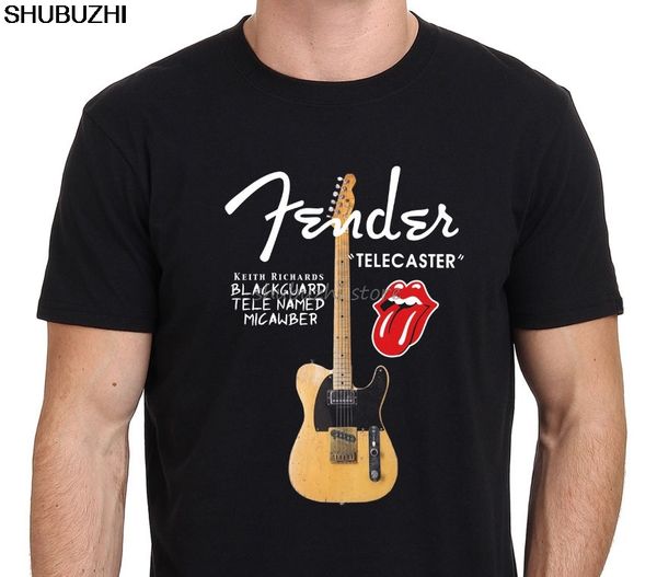 

keith richards guitar black guard tele micawber t-shirt men's size: s-to-xxl sbz1311