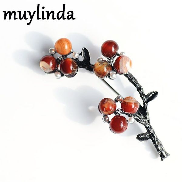 

muylinda fashion brooches for women and men suit rhinestone simulated-pearl branch brooch, Gray