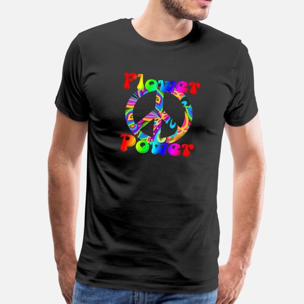 

flower power love peace t shirt men print 100% cotton o-neck normal gift basic summer style slim shirt