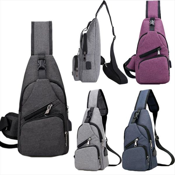 

noenname anti theft mens usb with charger port outdoor sport chest bag crossbody shoulder bag men women backpack messenger pack