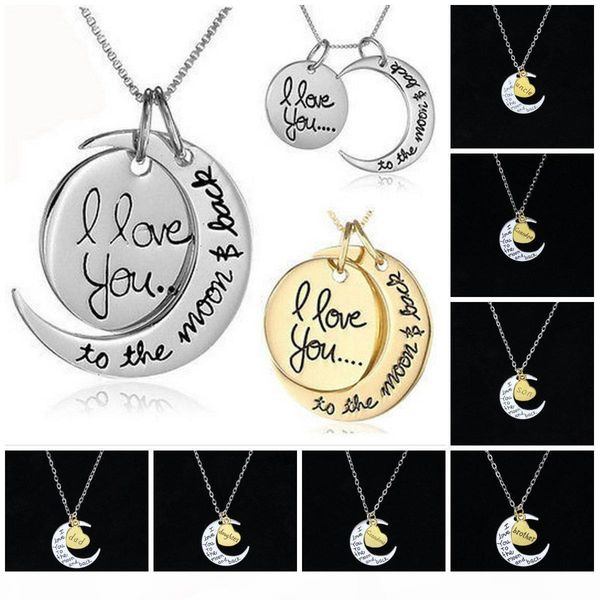 

gold chain necklace heart korean jewelry i love you to the moon and back silver necklace women men i love you moon choker necklaces