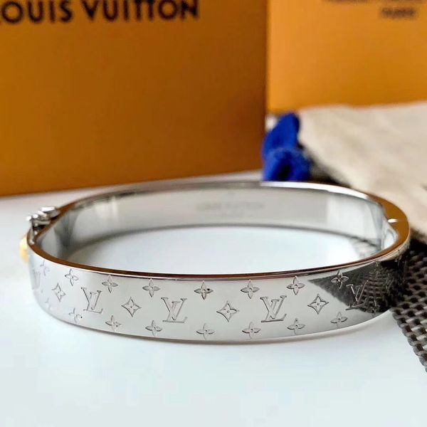 

brand bracelets bangles women men 3colors 316l stainless steel designer statement bracelet jewelry accessories with box v25, Black