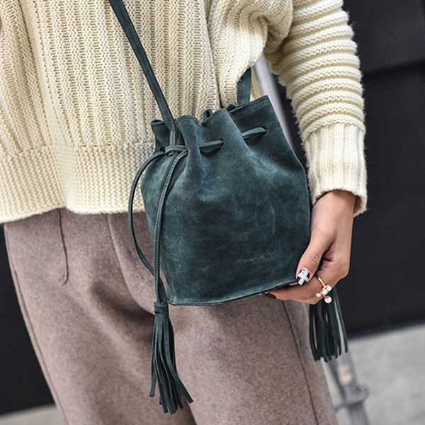 

bucket bag women bags tassel messenger bag designer handbag tote ladies crossbody shoulder vintage bolso mujer