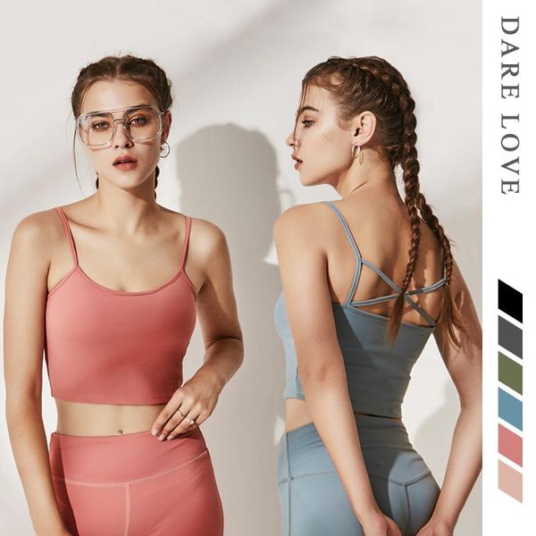 

europe and the united states new yoga belt chest pad vest beautiful back gathered anti-glare breathable sports bra female, White;black