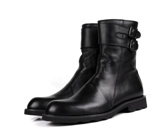 

men pu leather fashion shoes low heel fringe shoes dress brogue spring boots vintage classic male casual tv069, Black