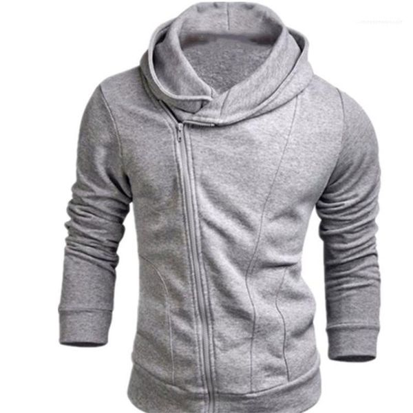 

sleeve hooded sweatshirt autumn winter mens pullover casual mens designer hoodies solid color slopping zipper long, Black
