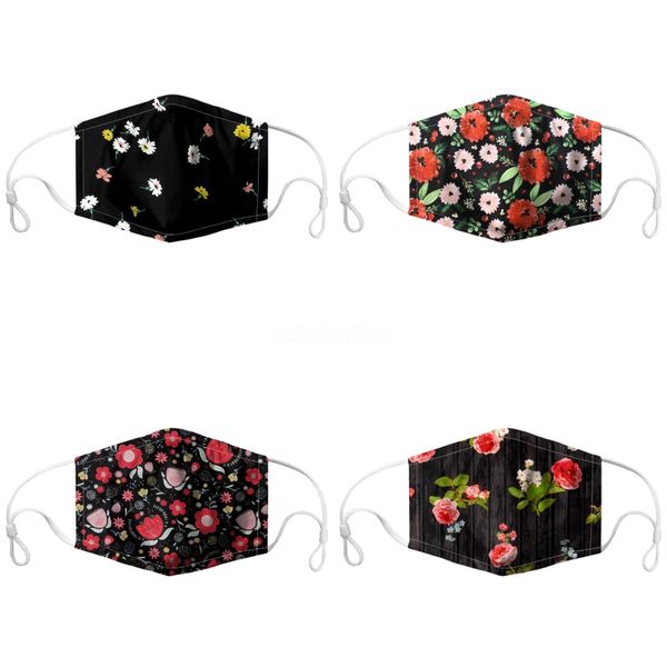 

mask earloop designer printed face masks gift 1 1pcs#688, Black