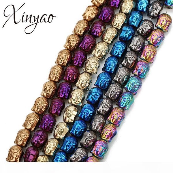 

wholesale 1pcs lot colorful hematite buddha head loose spacer beads 8*10mm black strand beads for diy bracelet jewelry making f7952