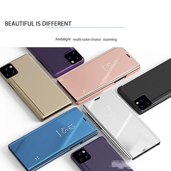 

original smart mirror phone case for iphone se 2020 11 pro max xs xr max 8 7 6 samsung s20 ultra flip cover with retail box