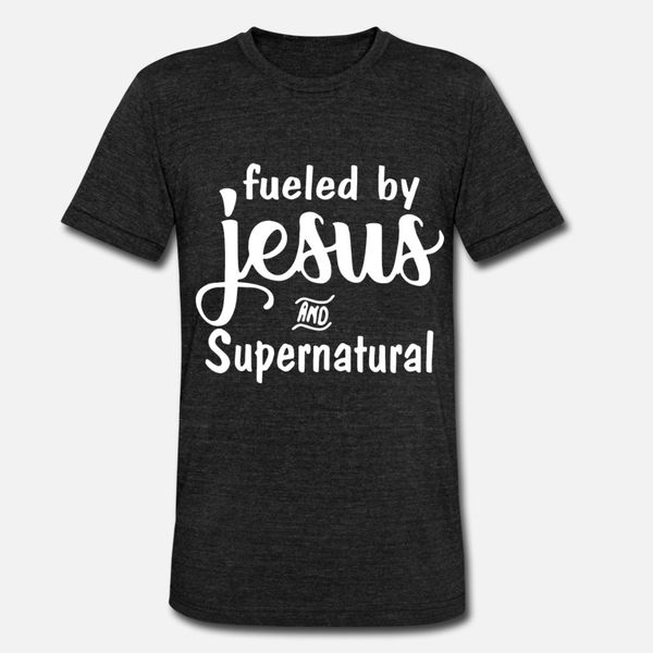 

подпитывается иисус и сверхъестественный т рубашки мужчин дизайн 100% хлопок o шеи kawaii фитнес повседневной лето стиль vintage рубашка