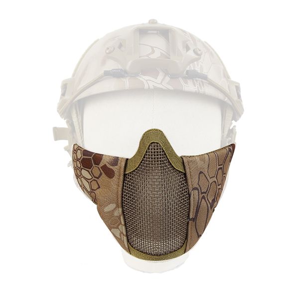 

new tactical half face metal steel net mesh mask hunting protective guard 1000d nylon mask cover for airsoft paintball