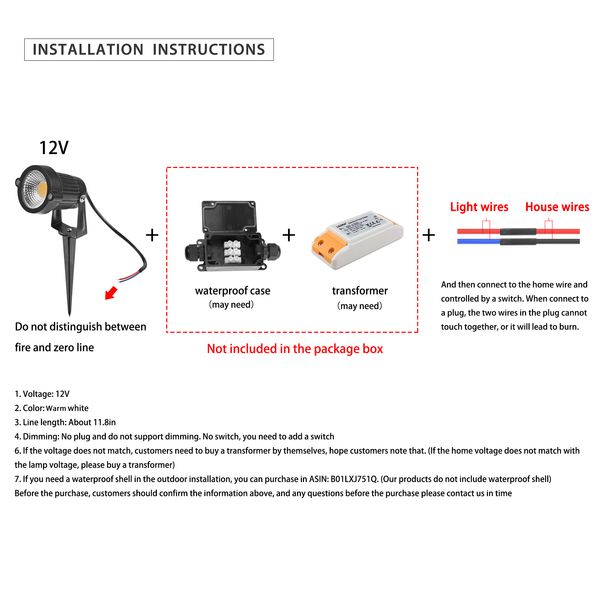 

outdoor garden led light led lawn spike light pond path landscape spot light waterproof bulbs