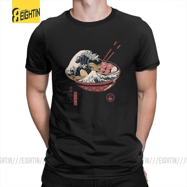 

great ramen wave japanese harajuku t-shirts round collar men's t shirts print tee shirts short sleeved purified cotton