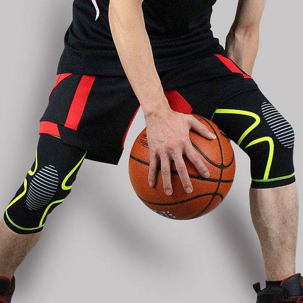 

elbow & knee pads outdoor basketball cover pressurized impact protector men women sports fitness running hiking breathable legguards, Black;gray