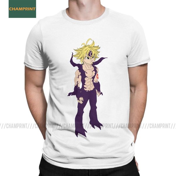 

men's t-shirt demon meliodas the seven deadly sins cotton tees short sleeve anime nanatsu no taizai pig hawk ban elaine t shirts