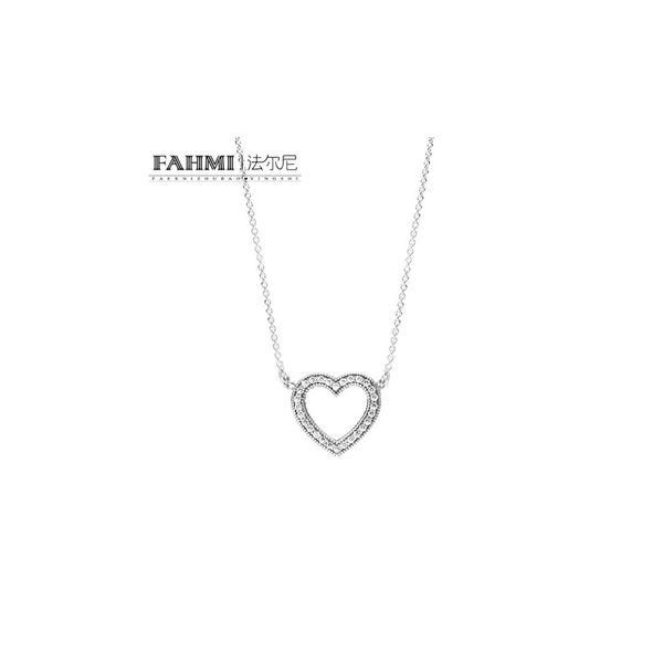 

hywo 100% 925 1: 1 original brand new 590534cz loving hearts factory necklace women jewelry, Silver