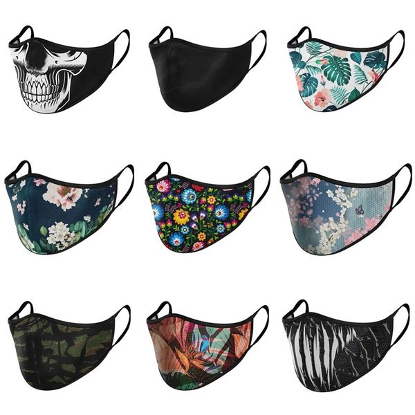 

skulls dust black custom face mask flower plant birds mascarilla fashion folding reusable mascherine washable men women 4yl c2
