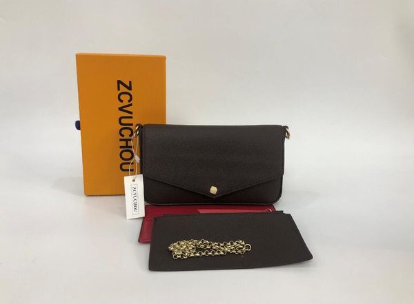 

leather evening bags fashion chain shoulder bag designer handbag presbyopic mini package messenger bag card holder purse wholsale felicie