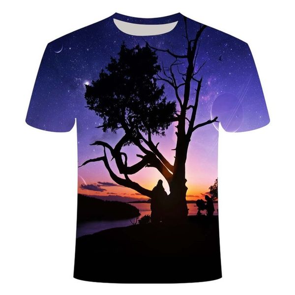 

men anime palm tree beach 3d print shirts hentai oversized plus size men clothing