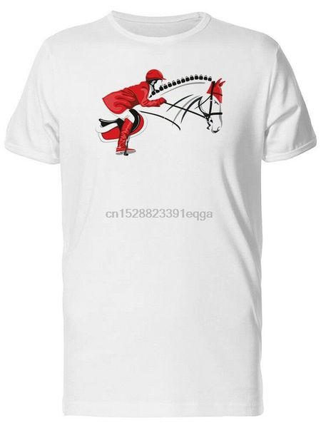 

красный jocket езда лошади мужчины tee -image мужчин одежда tee shirt
