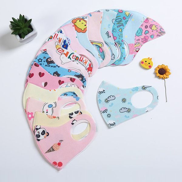 

pm2.5 children protective masks boys girls cartoon mouth face masks kids anti-dust breathable earloop washable reusable cotton breathable
