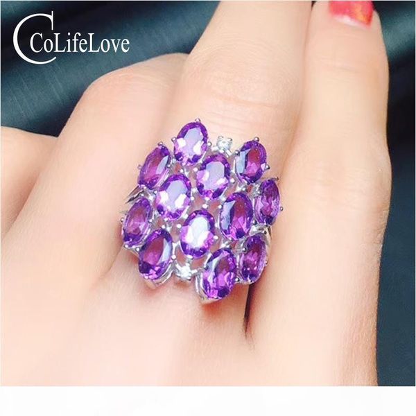 

colife jewelry 925 silver amethyst ring for party 12 pieces natural vvs amethyst silver ring sterling silver amethyst jewelry