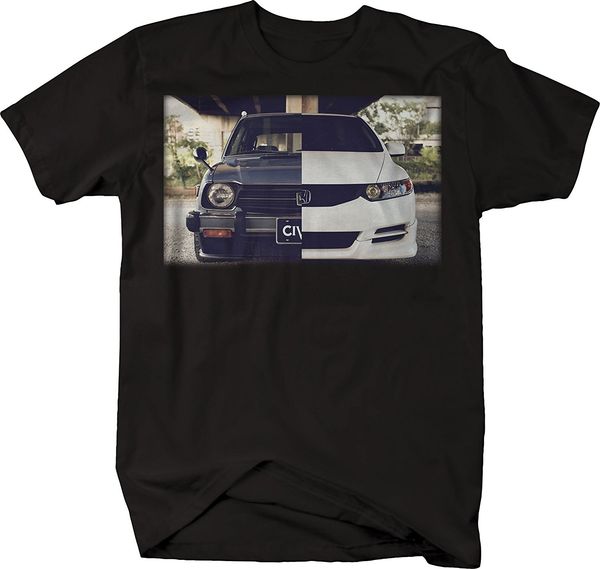 

2019 summer cool men tee shirt japan car civic retro modern before after t-shirt funny t-shirt