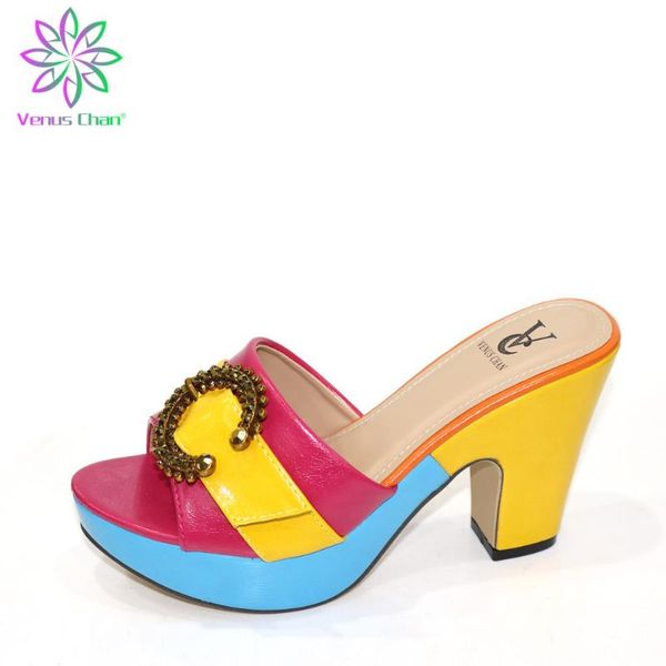 

latest fashion summer high heeled shoes for women nigerian women party shoes decorated with rhinestone woman 2020 spring, Black