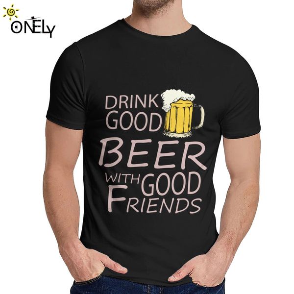 

мужчины тенниски пить хорошее пиво тонкого geek шея ретро la camiseta