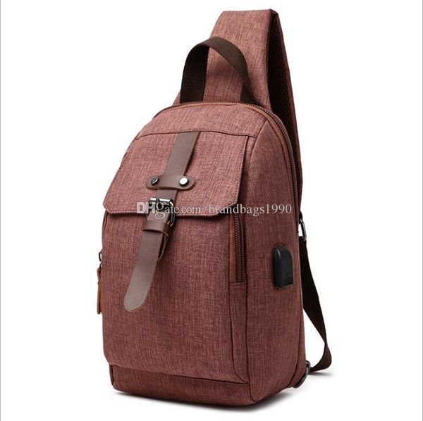 

brown backpack style travel luggage bag single strap one strap bag solid color splash proof backpack for middle school students s