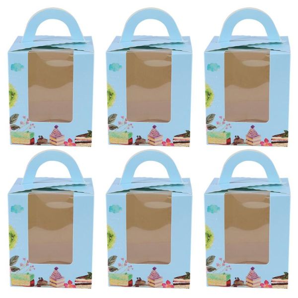 

50pcs portable single design cake boxes paper cupcake packing box party supplies