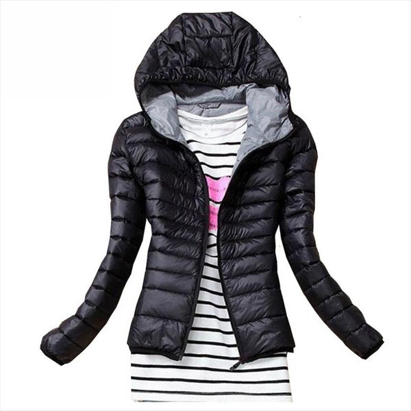 

autumn winter women basic jacket coat female slim hooded cotton coats casual black jackets drop shipping, Black;brown